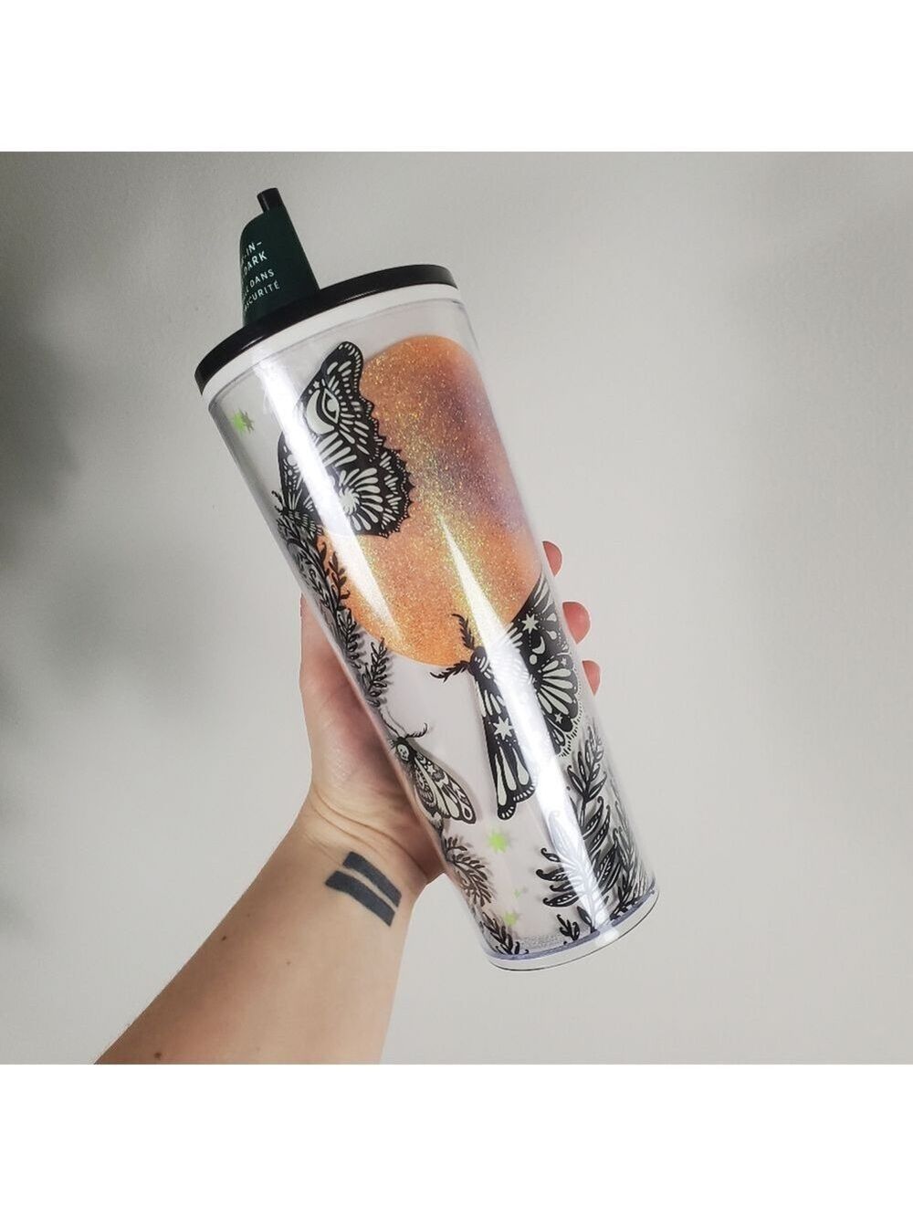 Starbucks Halloween 2025 Glow in the Dark Moth Cold Cup Tumbler